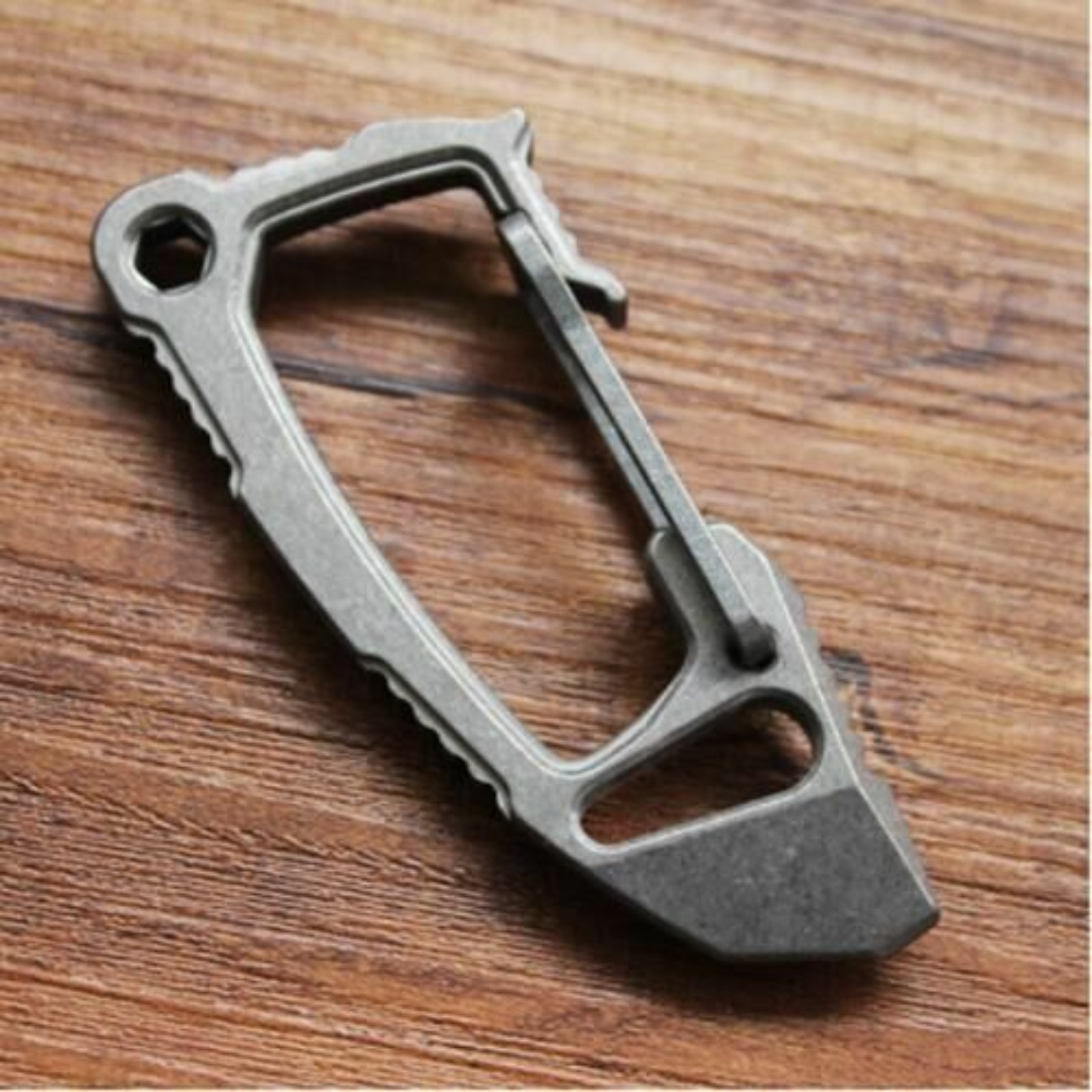 Titanium Alloy Multi-purpose Tool EDC Key Chain Hang up Carabiner Pry Bar Opener