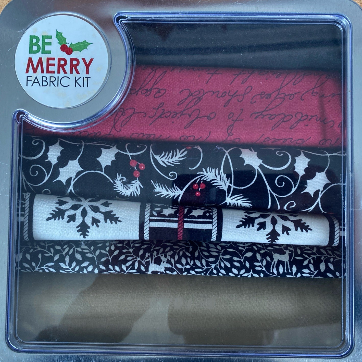 Fabric Quilt Kit Be Merry  Brewed Sewing Barnatex Yuletide Appliqué New 47”x47”