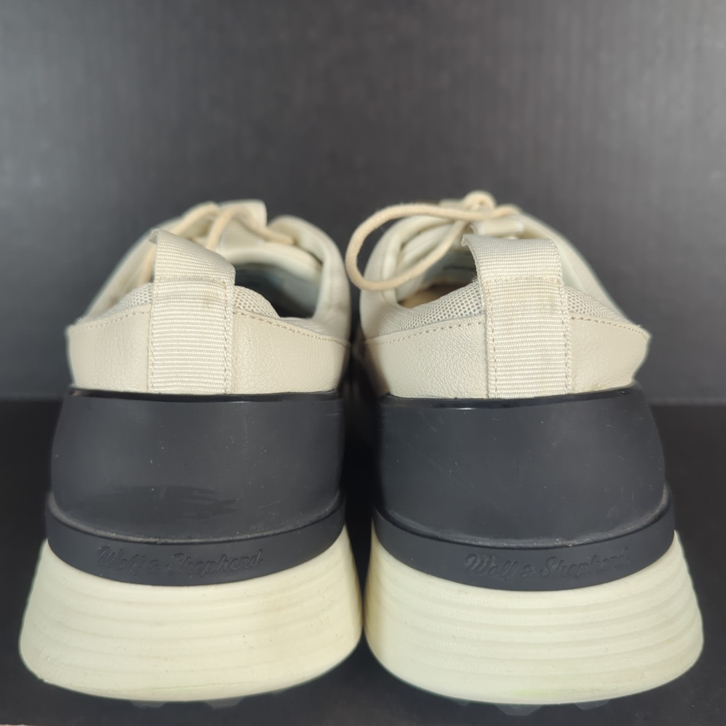 Wolf & Shepherd Crossover Golf Men Shoes Size 11.5 White Cream Leather