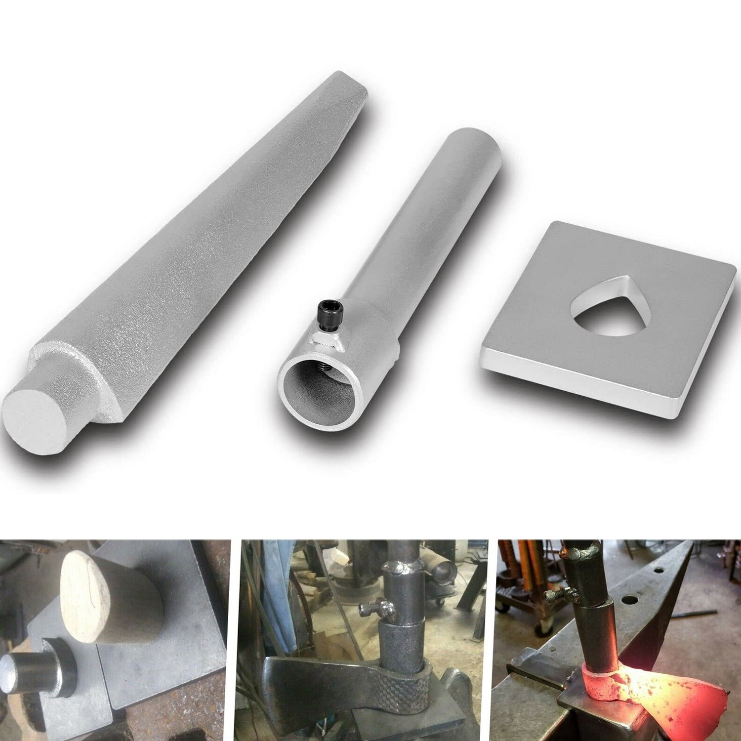 Tomahawk Eye Drift/Mandrel Blacksmith Tool Includes Drift, Holder & Plate