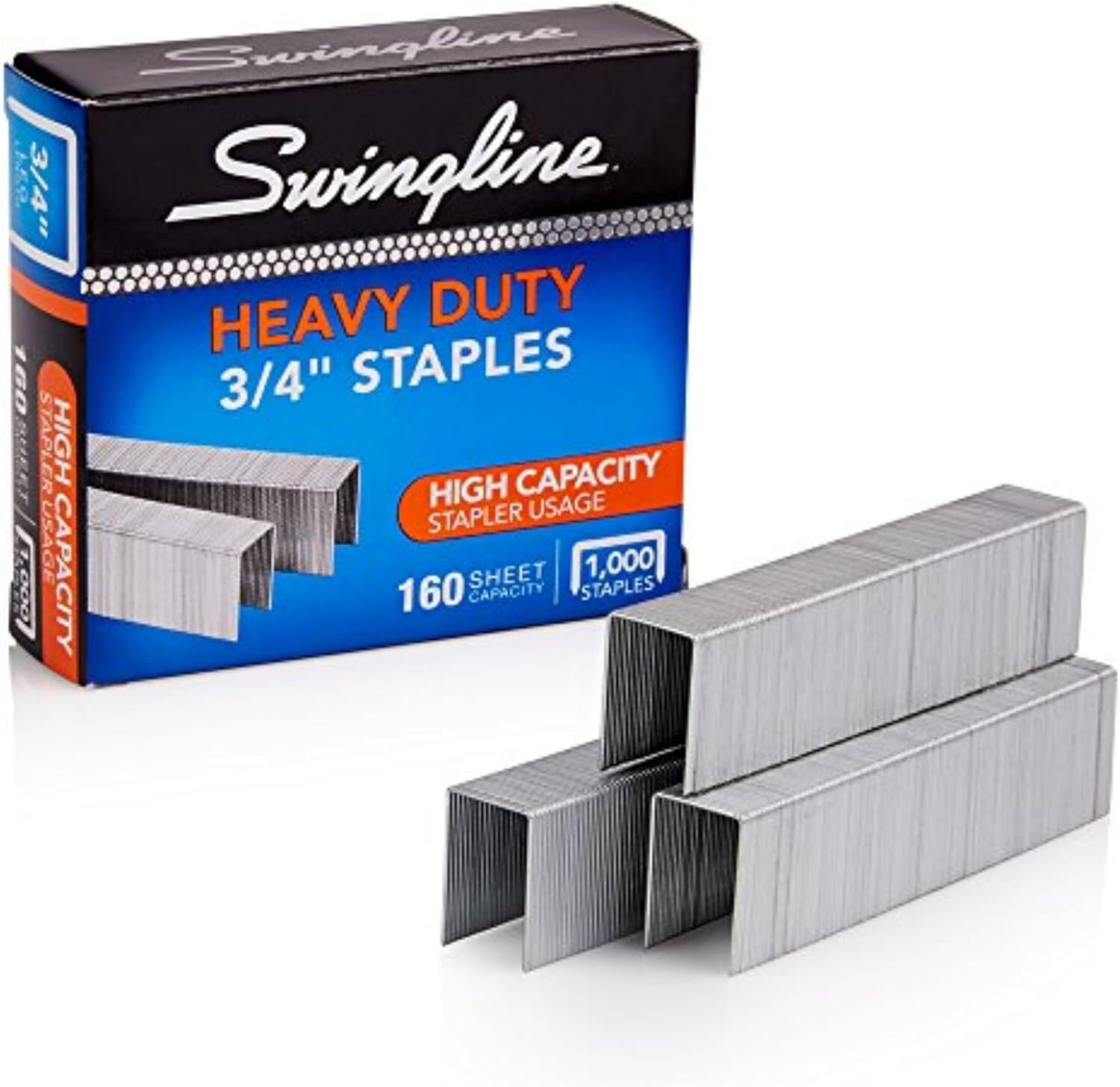 Swingline Staples, Heavy Duty for Desktop Staplers, 3/4" Length, 100/Strip, 1000