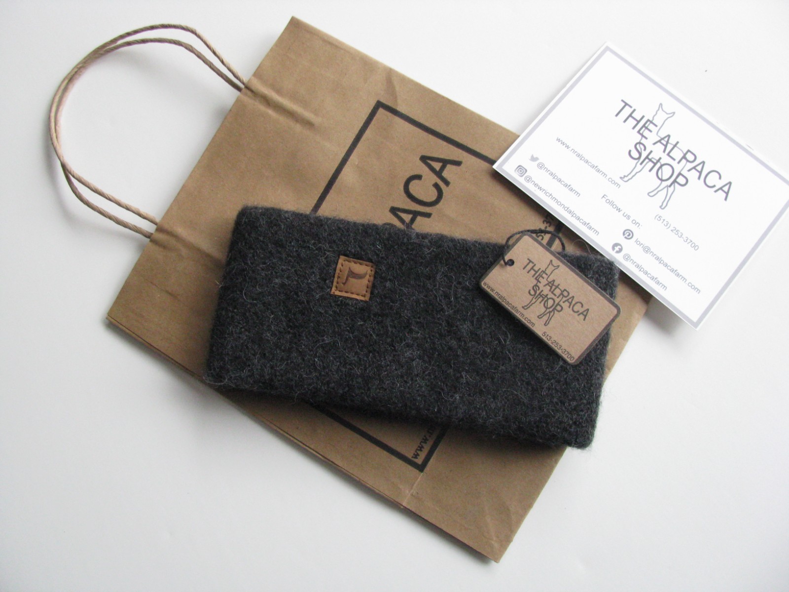 New Richmond OH The Alpaca Farm Charcoal Gray Grey Winter Headband Ear Cover
