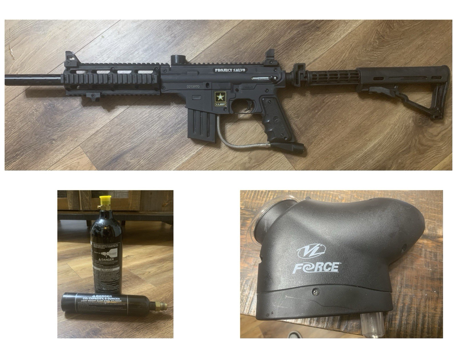 FULL SETUP - NEW Tippmann U.S. Army Project Salvo Paintball Marker .68 Cal