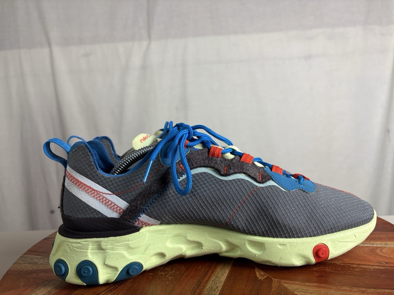 Mens Nike React Element 55 SE Volt/Blue-Dark Grey CT1142-700 Sz 9.5