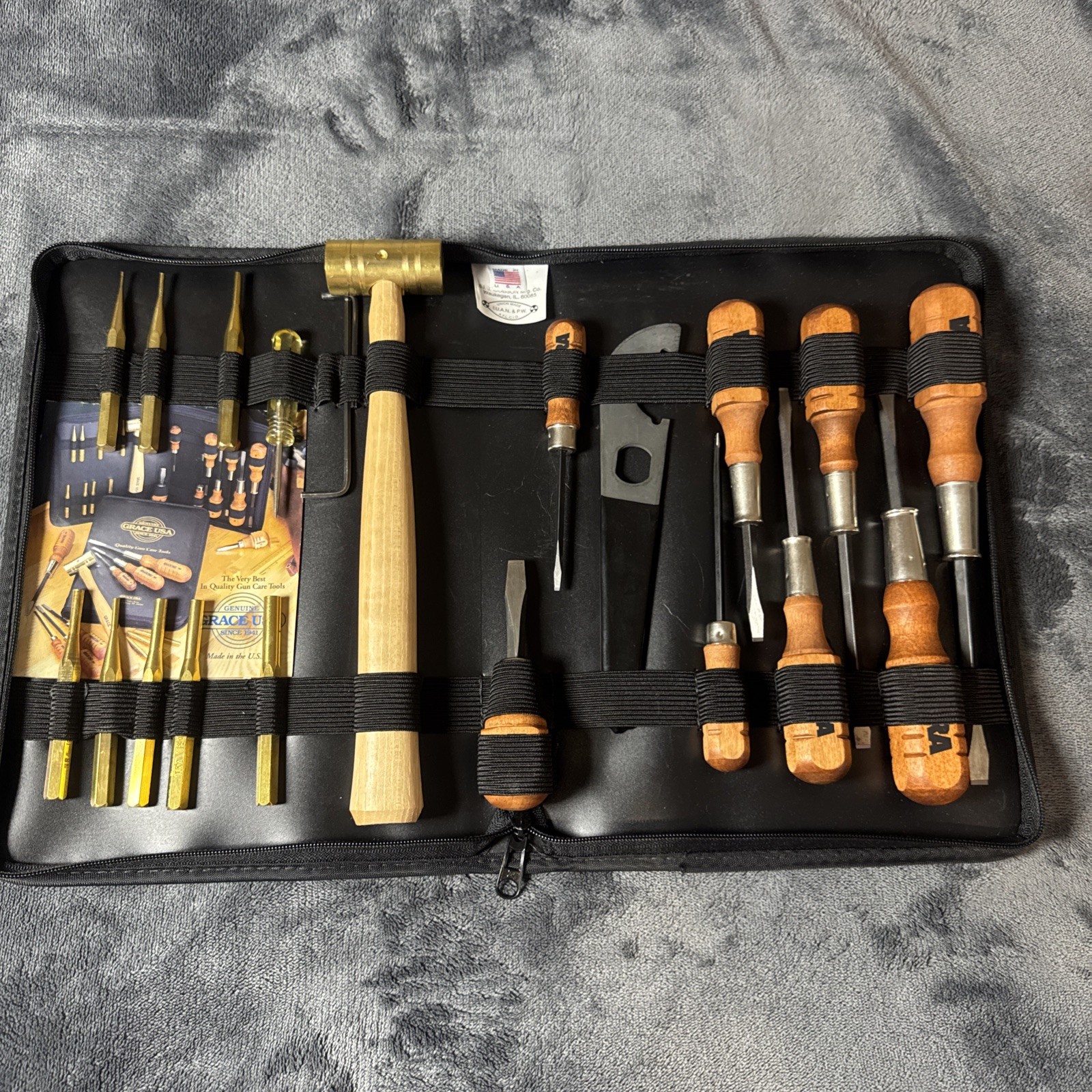 NRA Grace Gun Care Repair Tool Set Hammer Screwdrivers W/case & Armorer Wrench