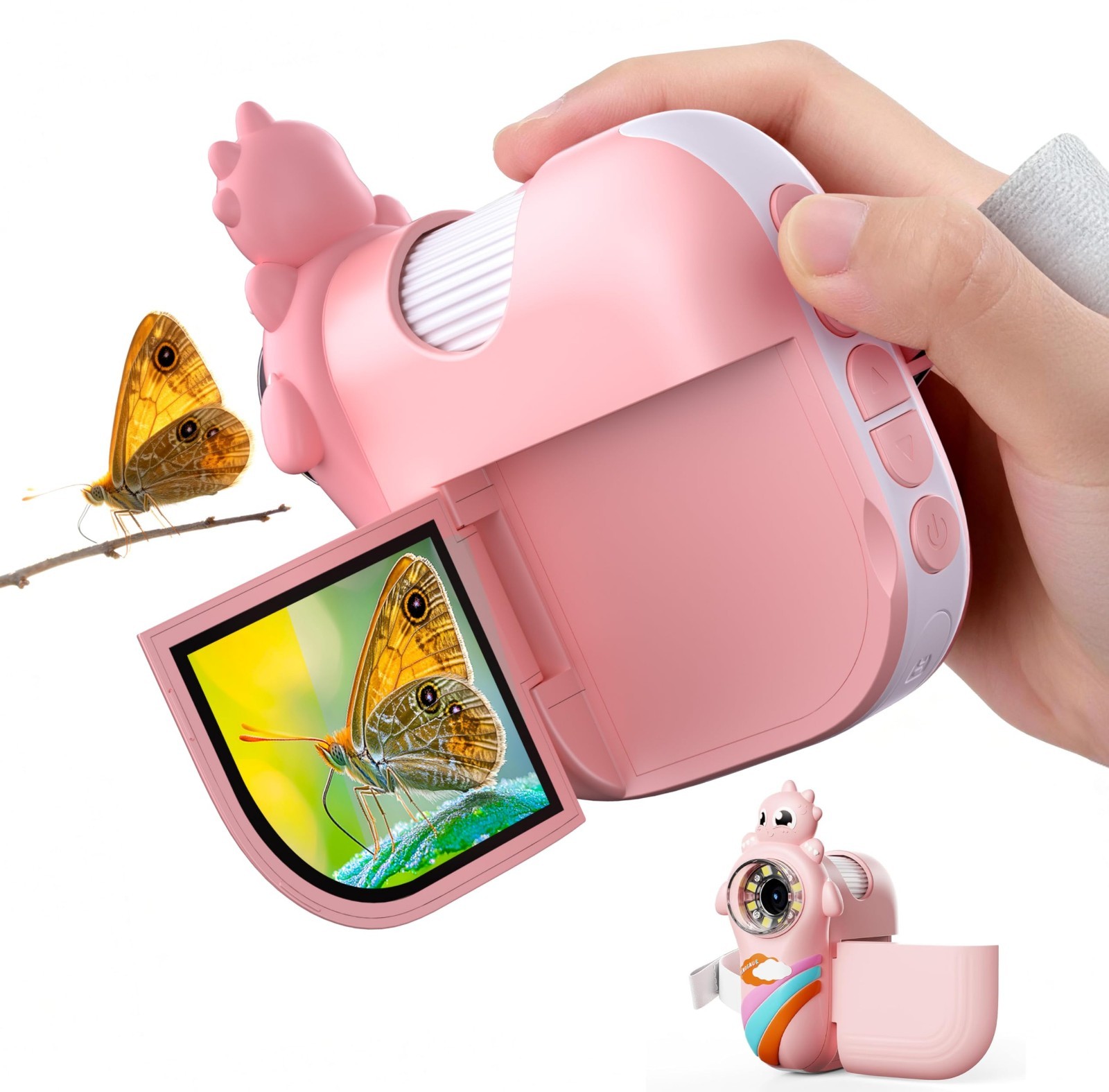 1000X Kids Microscope | 3-in-1 Handheld Miniscope, STEM Toy, Pink