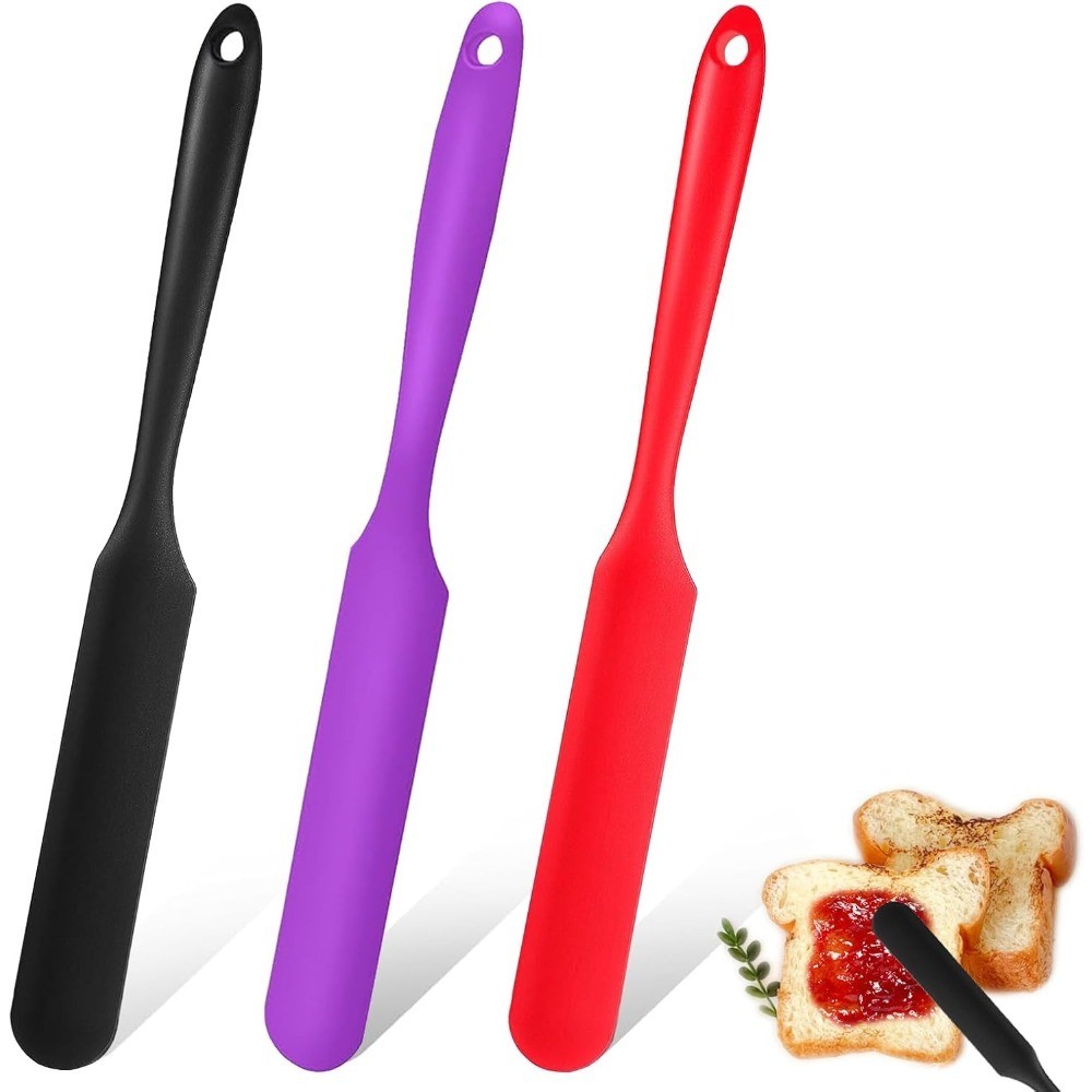 Silicone Jar Spatula Set 3Pcs Heat Resistant Kitchen Scraper for Baking Mixing
