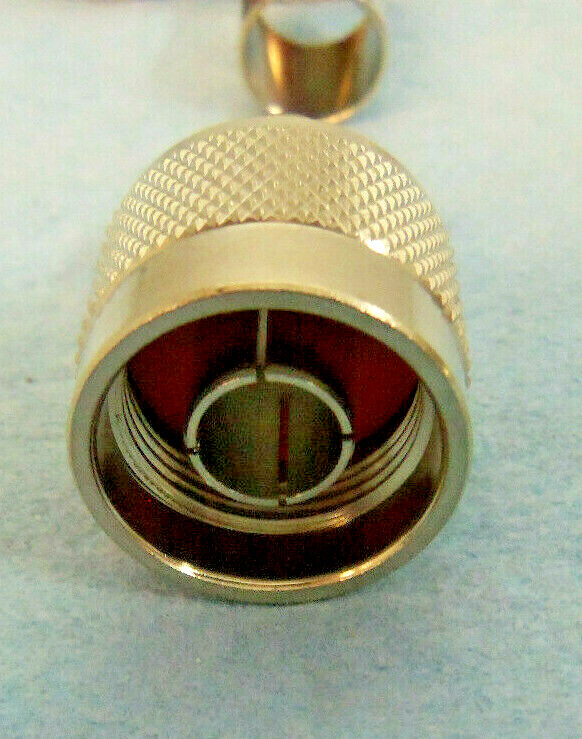 3 Pack, RG-8, "N" Crimp Connector, Nickel Brass / Teflon / Gold Pin