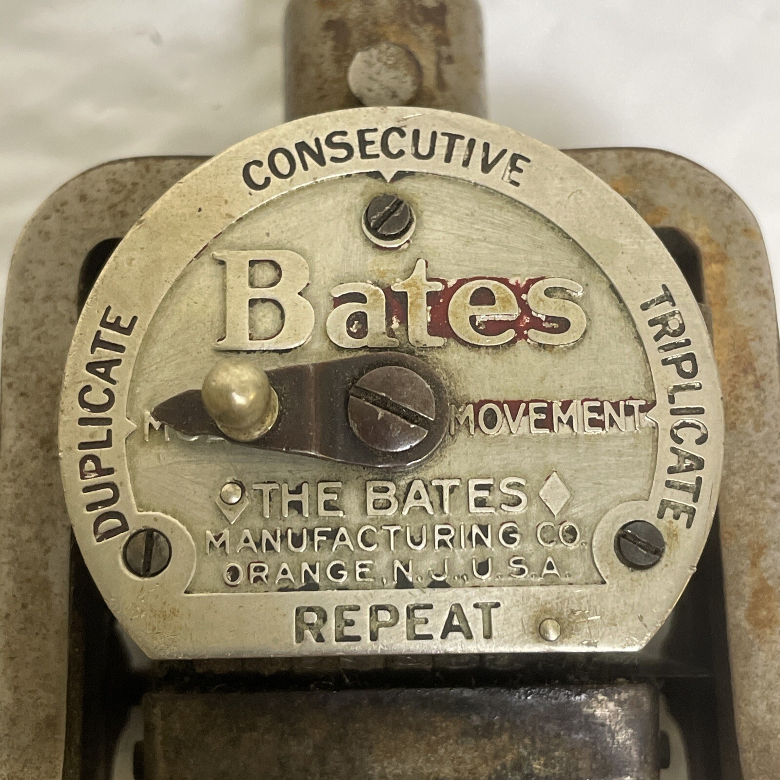 Vintage BATES 7 Wheel/Style E Numbering Machine *Wooden Handle!