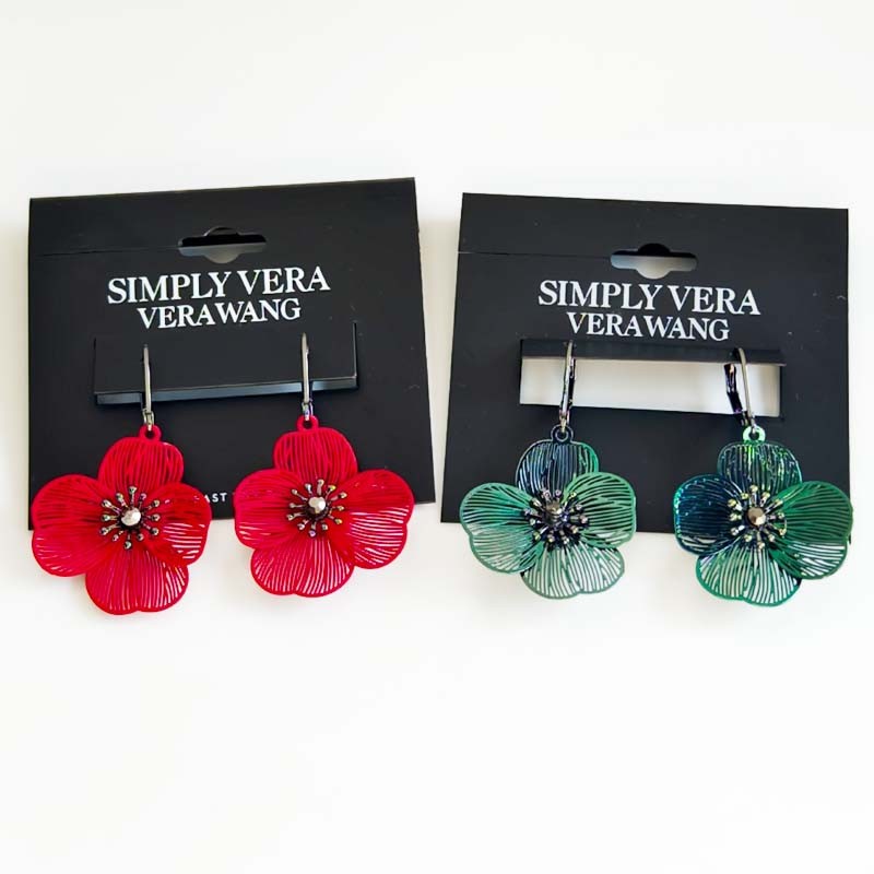 Simply Vera Vera Wang Flower Drop Earrings Women Party Vacation Jewelry 2Colors