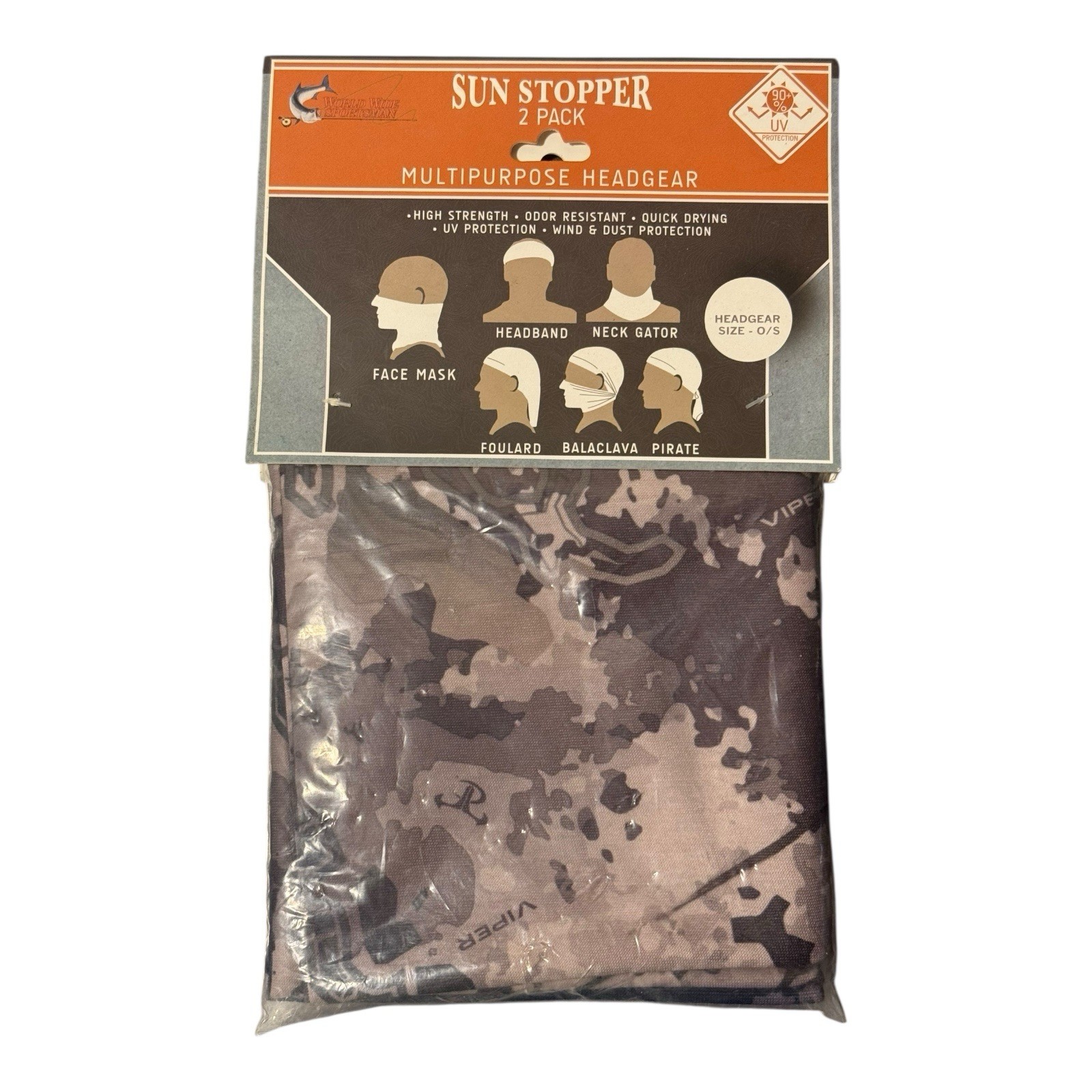 New Bass Pro Camo Head Wraps 2-Pack Multi-Use Sun Protection Gear