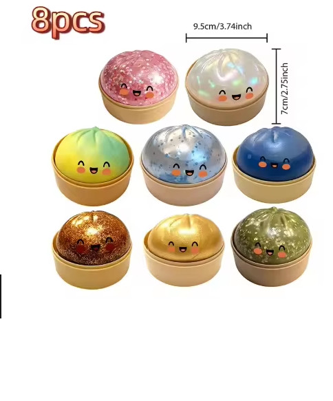 Crazy Fun Mystery Squishy Bun Mystery Dumpling GLITTER USA**