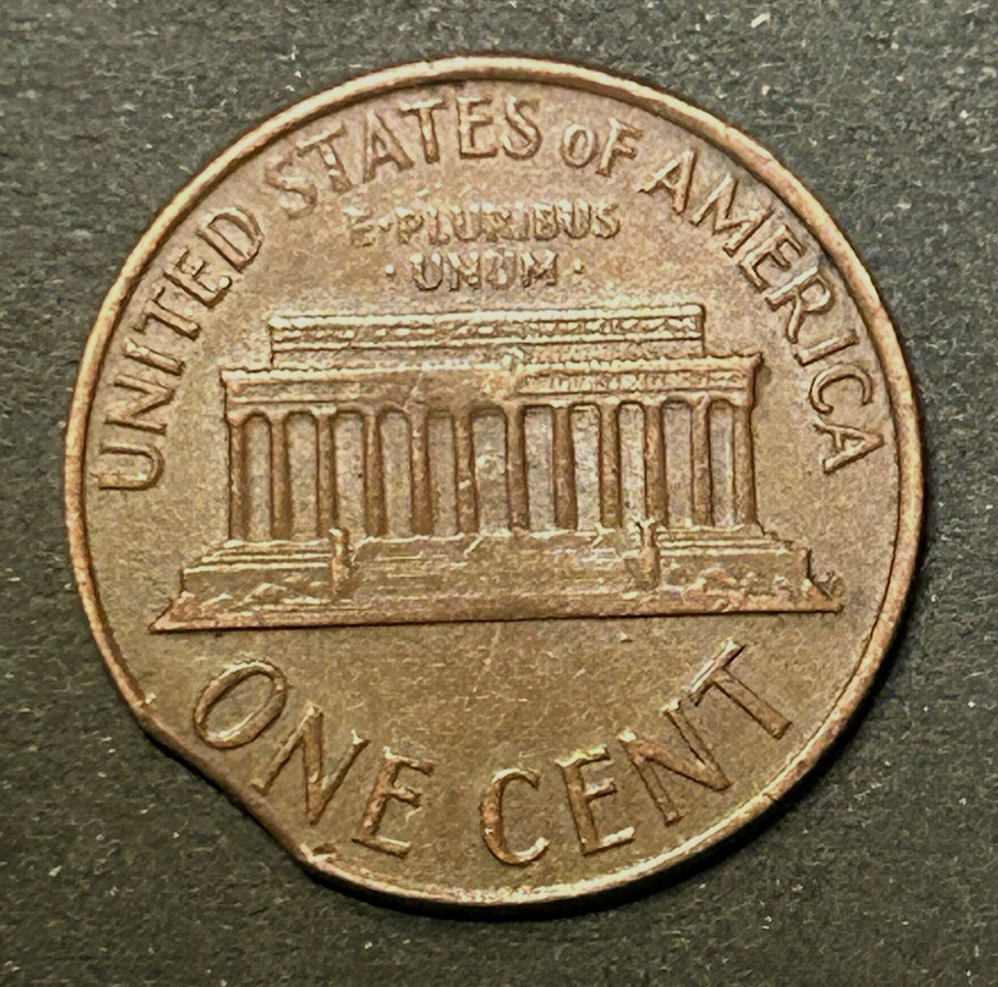 1968 D Cent With Clipped Planchet