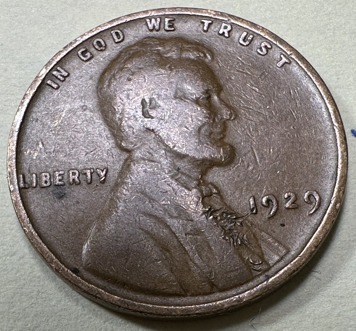 1929 1C BN Lincoln Cent WHEAT PENNY 5545N