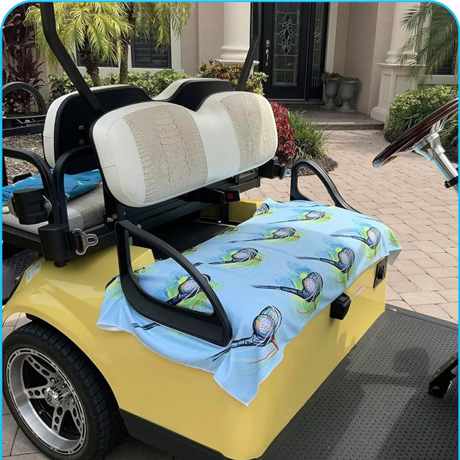 Golf Cart Seat Covers Towel Blanket Fits For Most EZGO 2-Person Seats Club Car