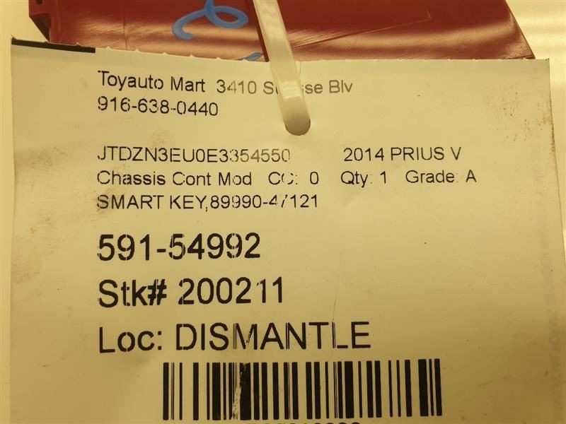 12-14 TOYOTA PRIUS THEFT-LOCKING SECURITY CONTROL MODULE ECM ASSEMBLY