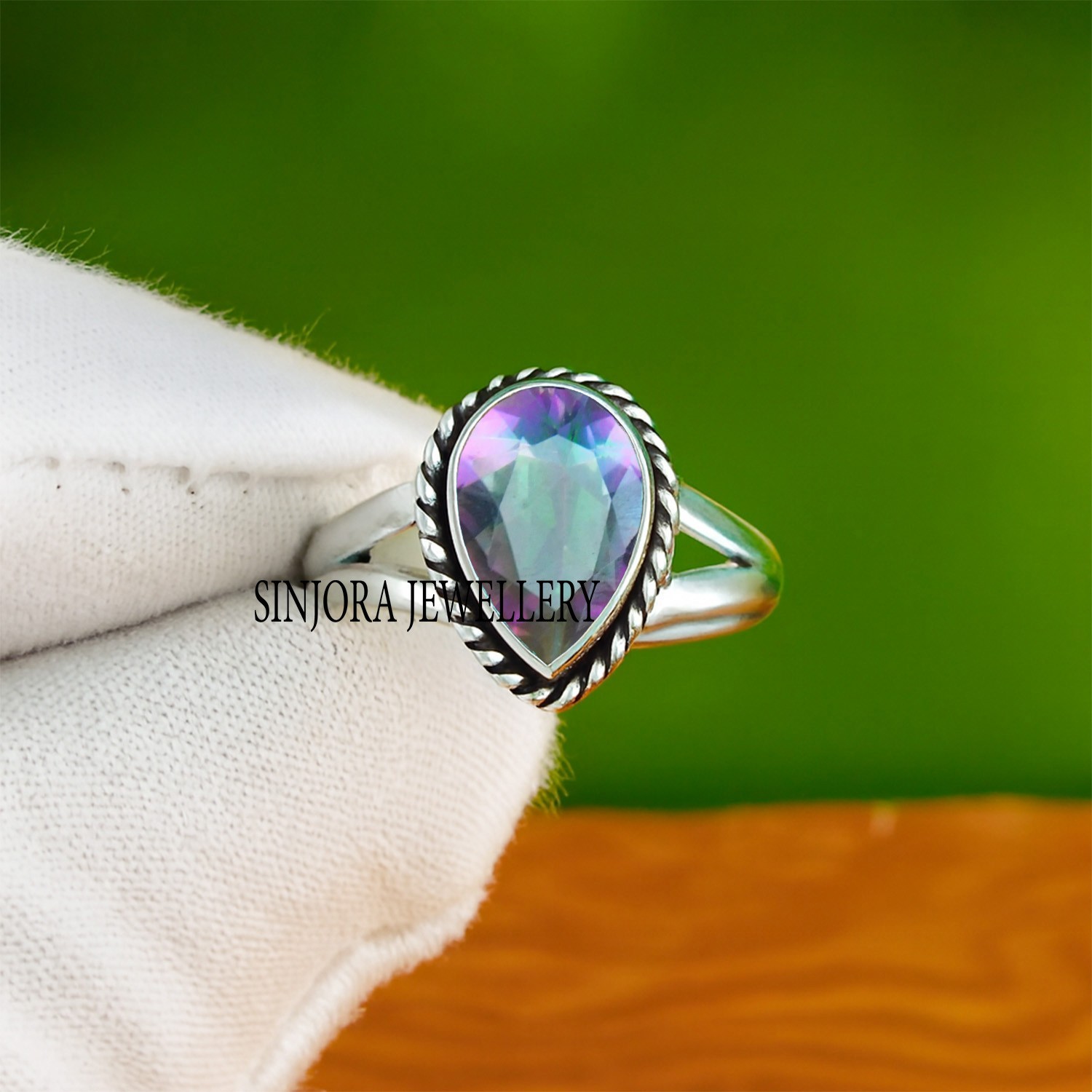 Mystic Topaz Gemstone 925 sterling silver handmade Gift Ring US size 5 to 13