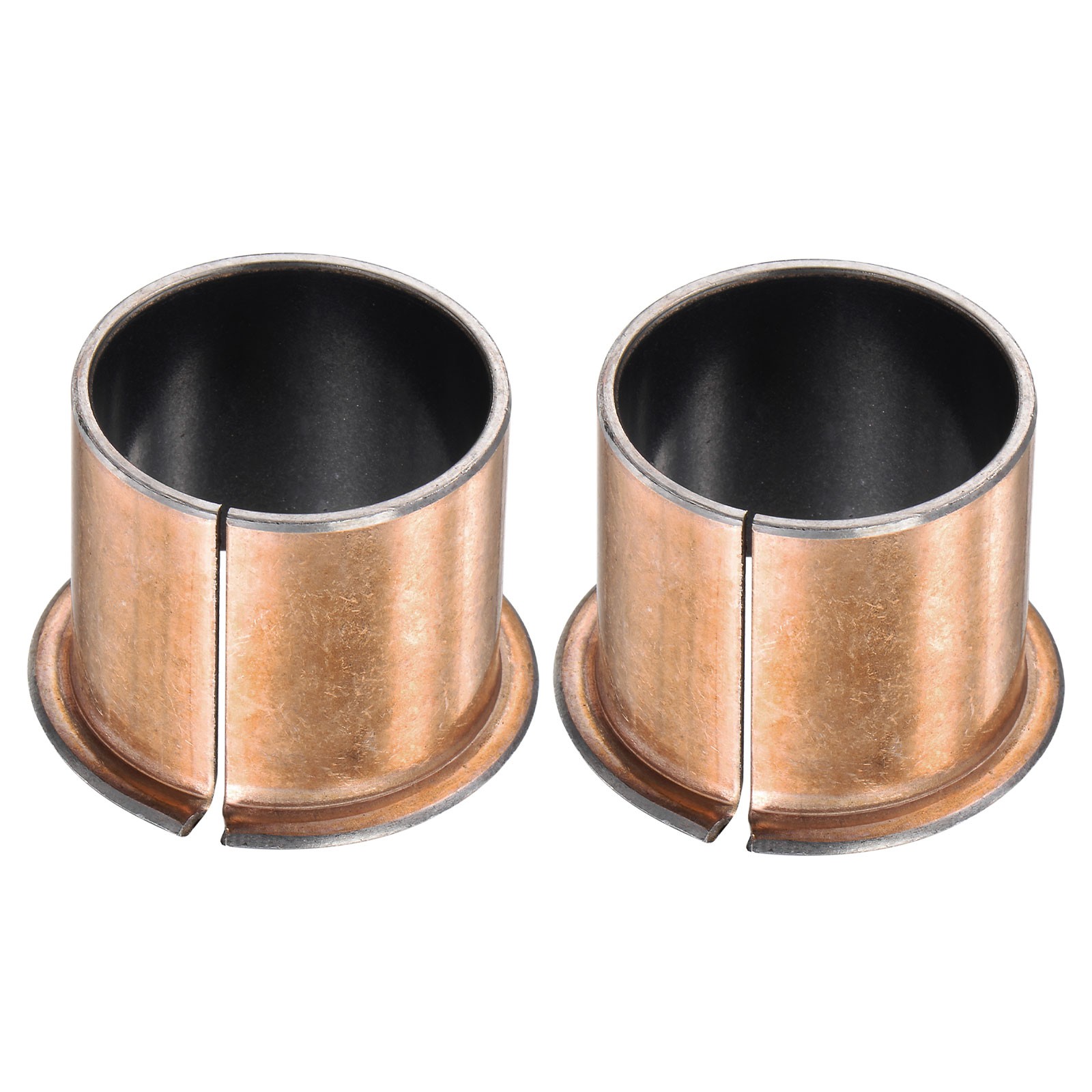 Flanged Sleeve (Plain) Bearings 35x39.5x35mm Wrapped Oilless Bushings 2pcs