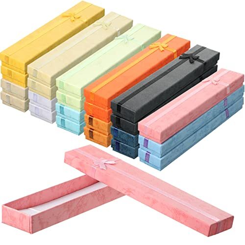 24 Pack 12 Color Jewelry Gift Boxes Jewelry Box Gift Cases Cotton Filled