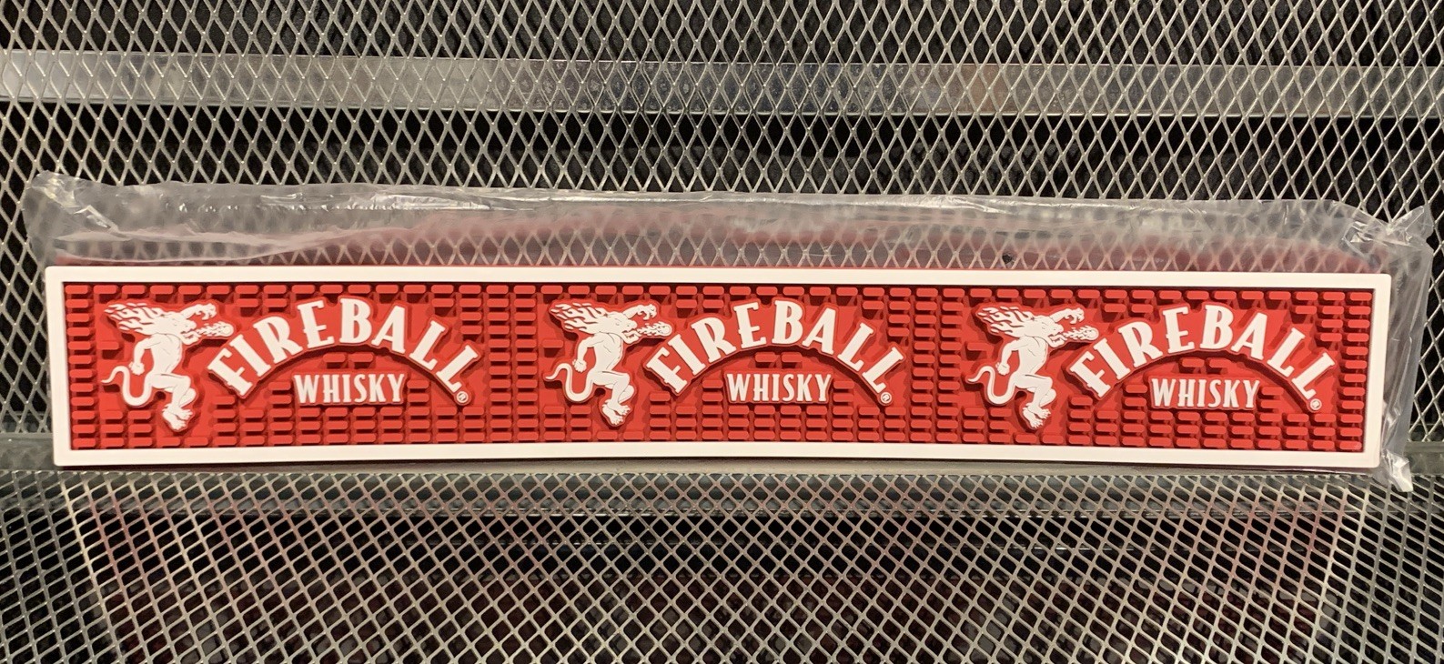 Fireball Cinnamon Whiskey Rubber Bar Rail Runner Spill Mat 23.5 x 3.5 NEW in Pk