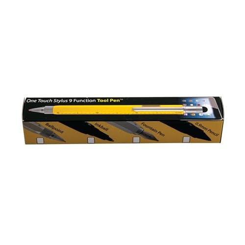 USA Tool Ballpoint Pen – Yellow Finish – 9-Function Multi-Tool Pen with