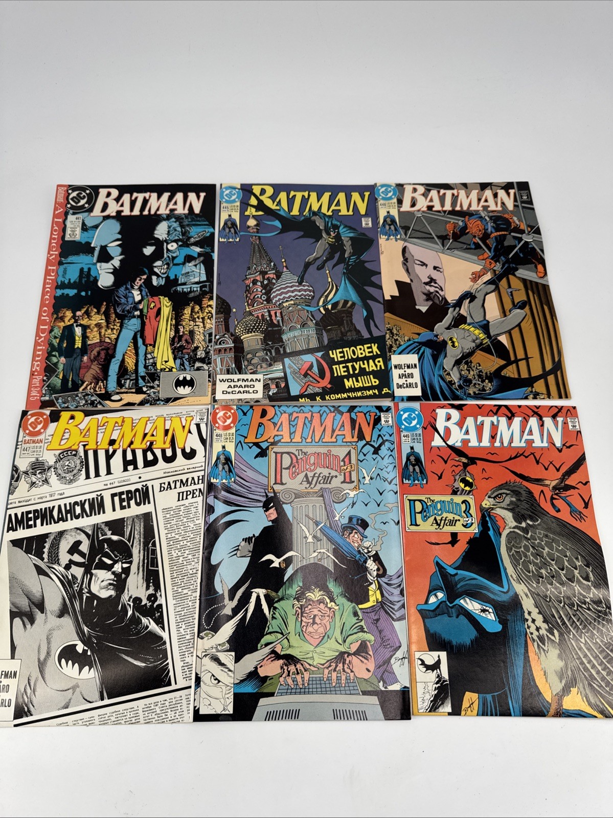 DC Comics Batman #441 445 446 447 448 449. Lot of 6. 1990. Fast Shipping