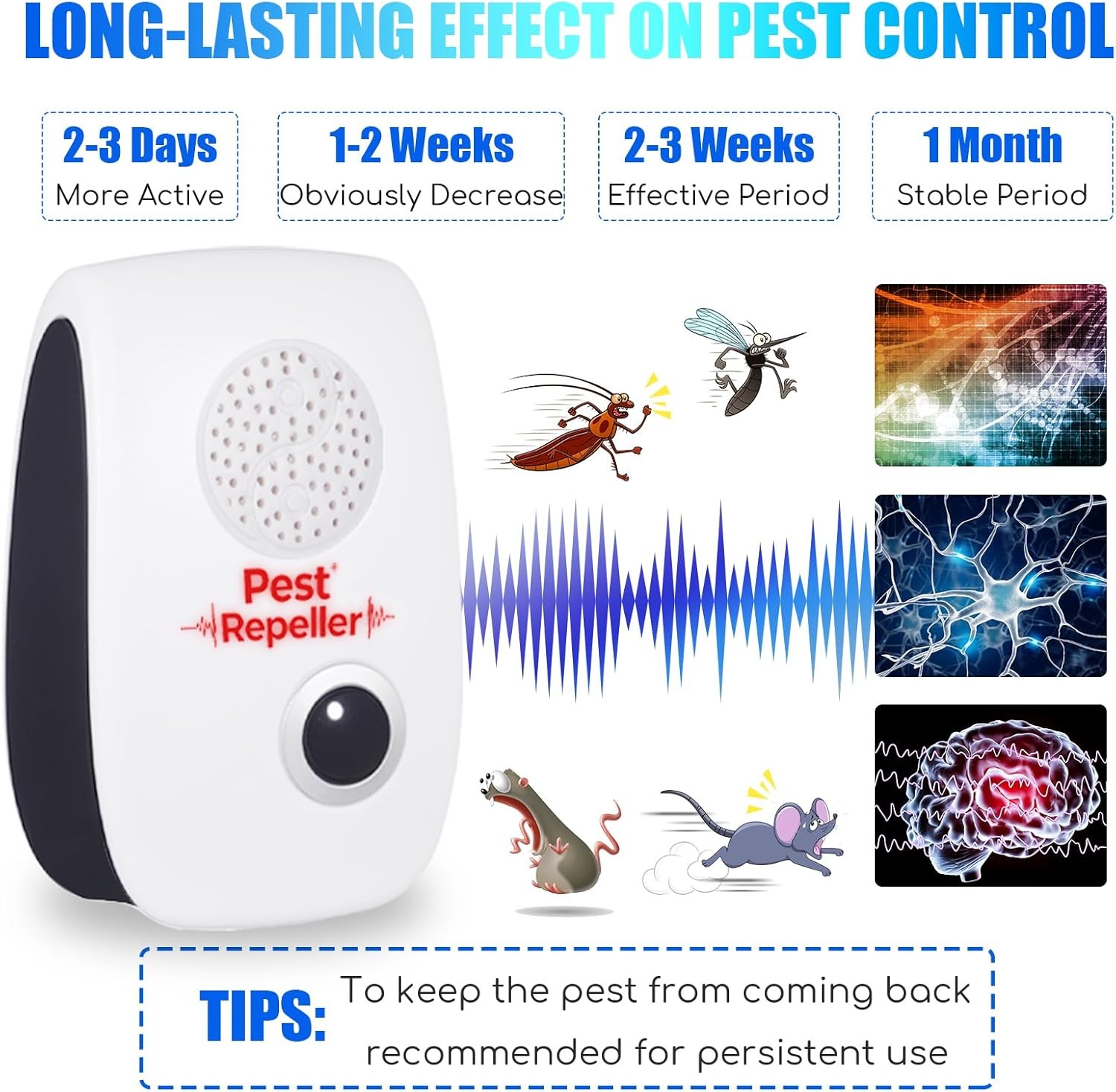 10PCS 2025 Ultrasonic Pest Repeller, Electronic Plug-in for Mice & Cockroach