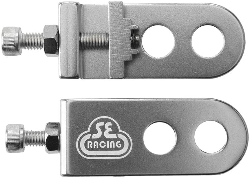 SE RACING Lockit BMX Chain Tensioner Adjuster Pair Alloy 3/8"(10mm) Axles Silver