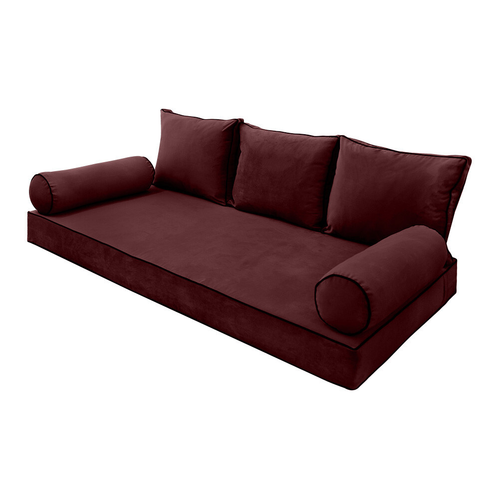SLIPCOVER ONLY S.V3 Velvet Indoor Daybed Mattress Pillow ContrastPipe Twin AD368