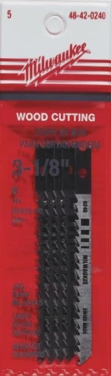 Milwaukee 48-42-0240 Multi-Purpose Jig Saw Blade, 3-1/8" x 7/32" 8TPI