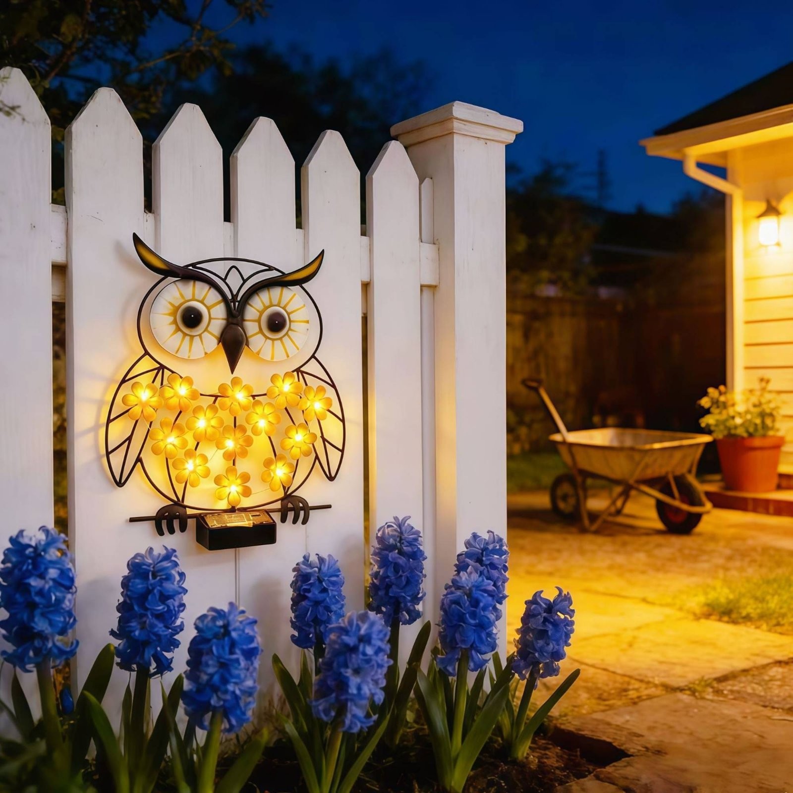 Metal Avian Yard Lamp Hollow-Outdoor Design Illuminated Avian Garden Lamp No