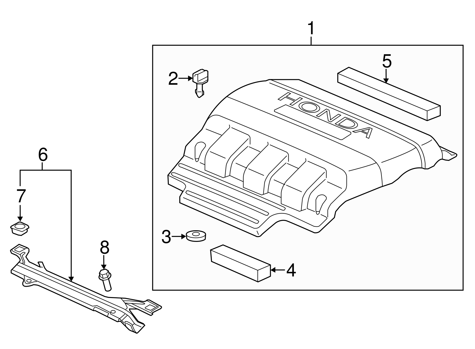 Genuine Honda Cover Assembly Engine 17121-RN0-A10