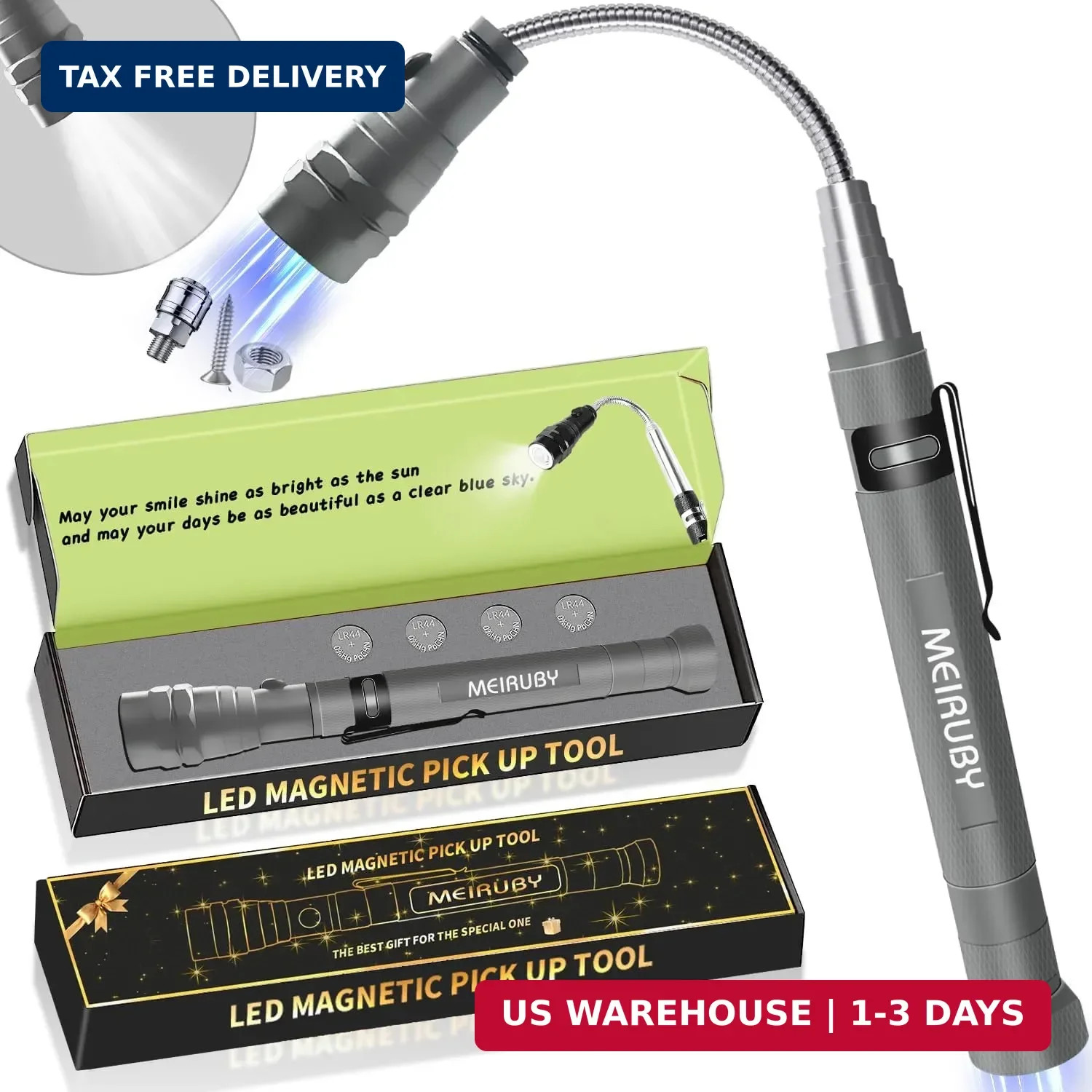 Magnetic Pickup Tool Gifts for Men, Stocking Stuffers for Men Adults, Telescopin