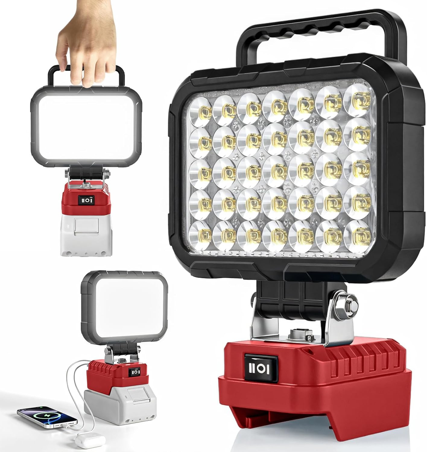 LED Work Light Compatible with Milwaukee M18 18V Battery, 78W 10000LM Cordless W