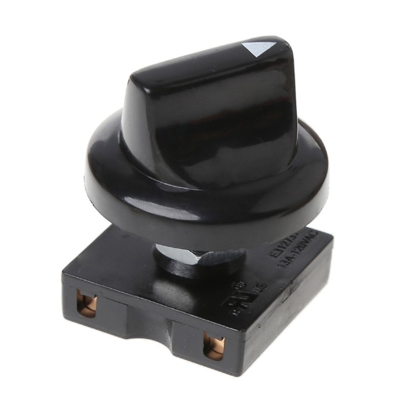 Black Fan Rotary Switch 4 Position 3 Speed Selector Switch Governor with Button&