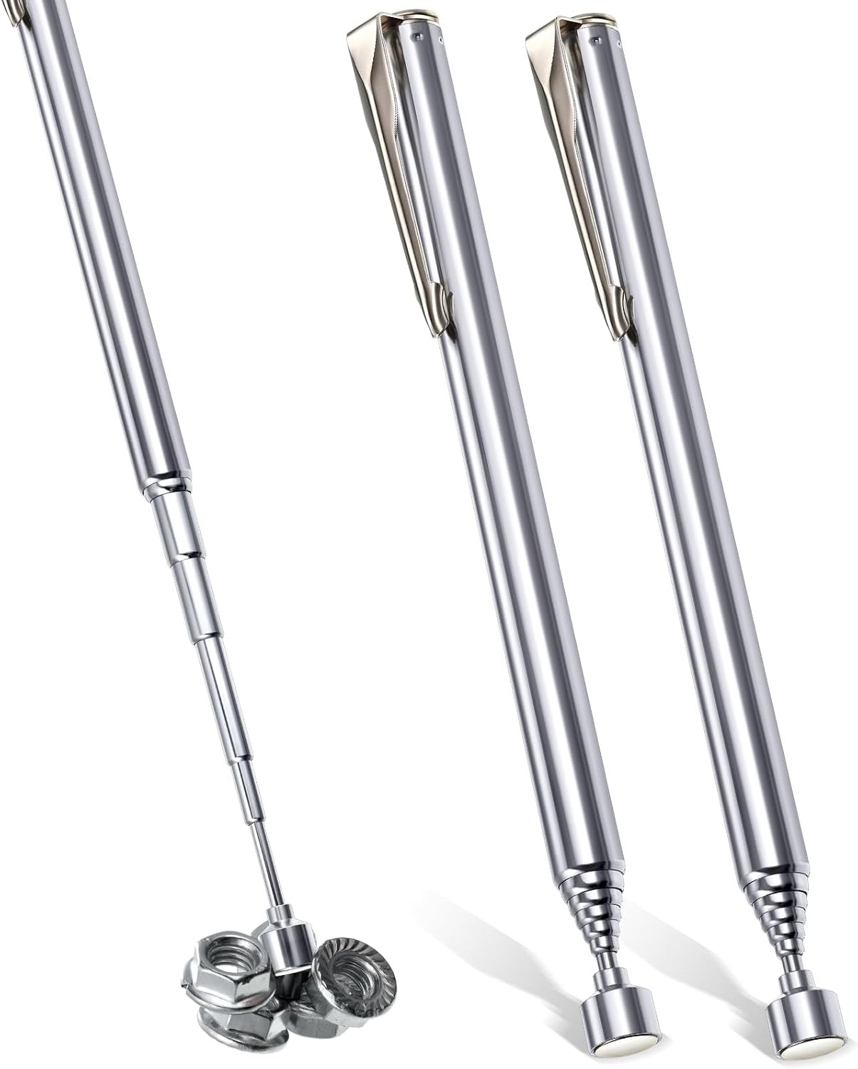 2 Pieces Telescoping Magnetic Pick up Tool Grabbers Reacher Tools with P