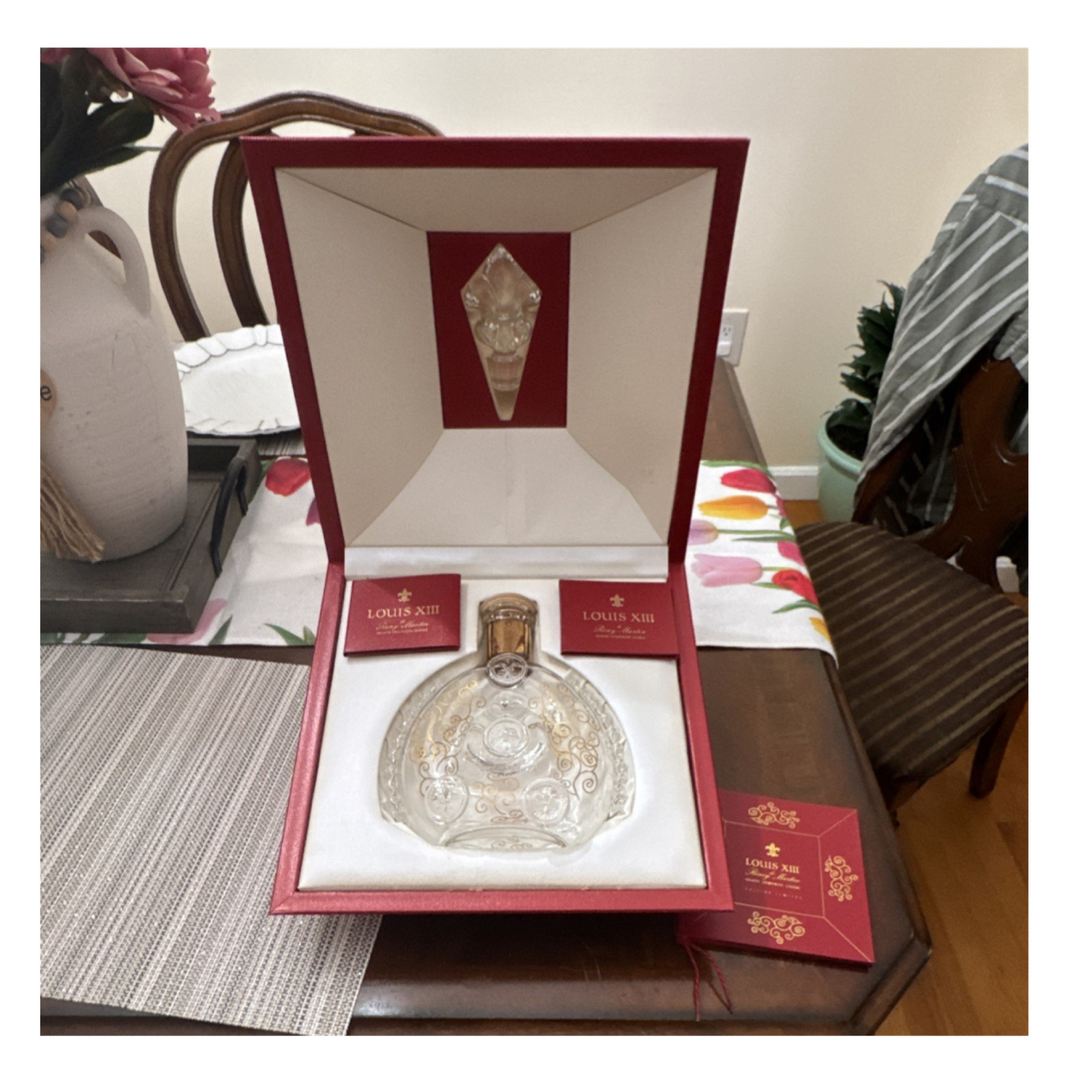 Louis XIII Empty Crystal Decanter with Box and Stopper Collectible