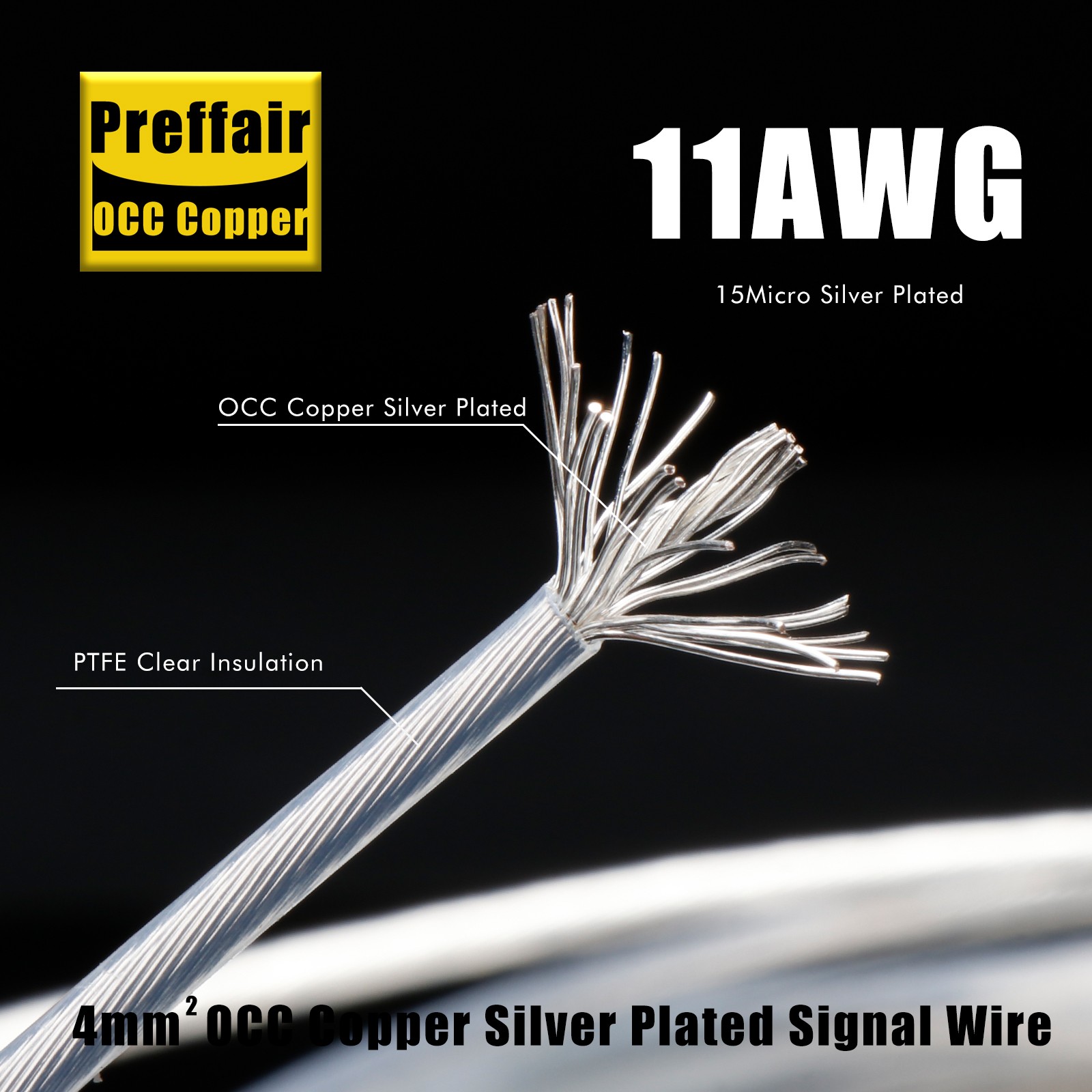 5M Silver Plated OCC Wire Copper Cable For HiFi Amplifier Headphone Speaker