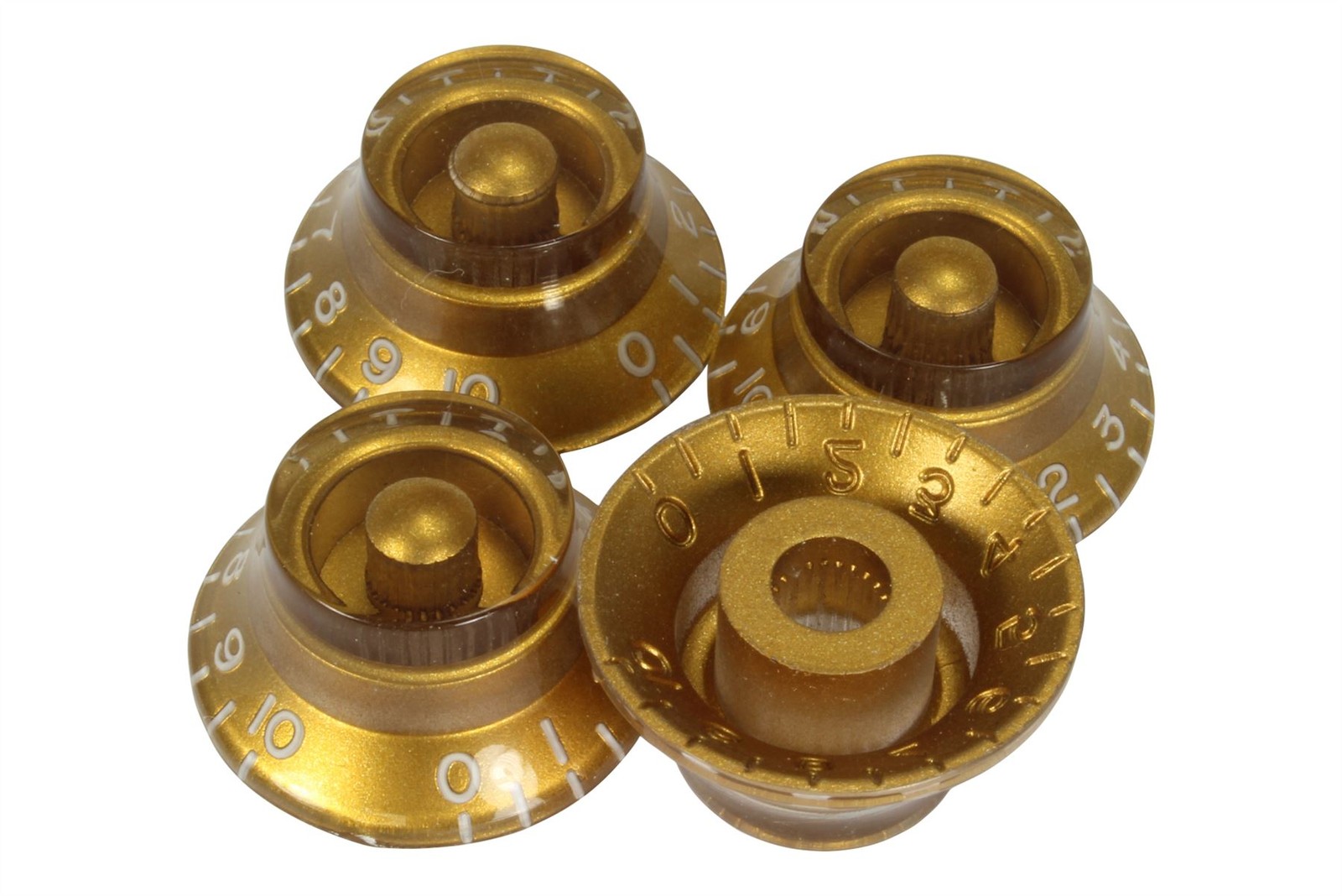 Bell Shaped knobs Gold w/ embossed numbers for Gibson Les Paul 4pk