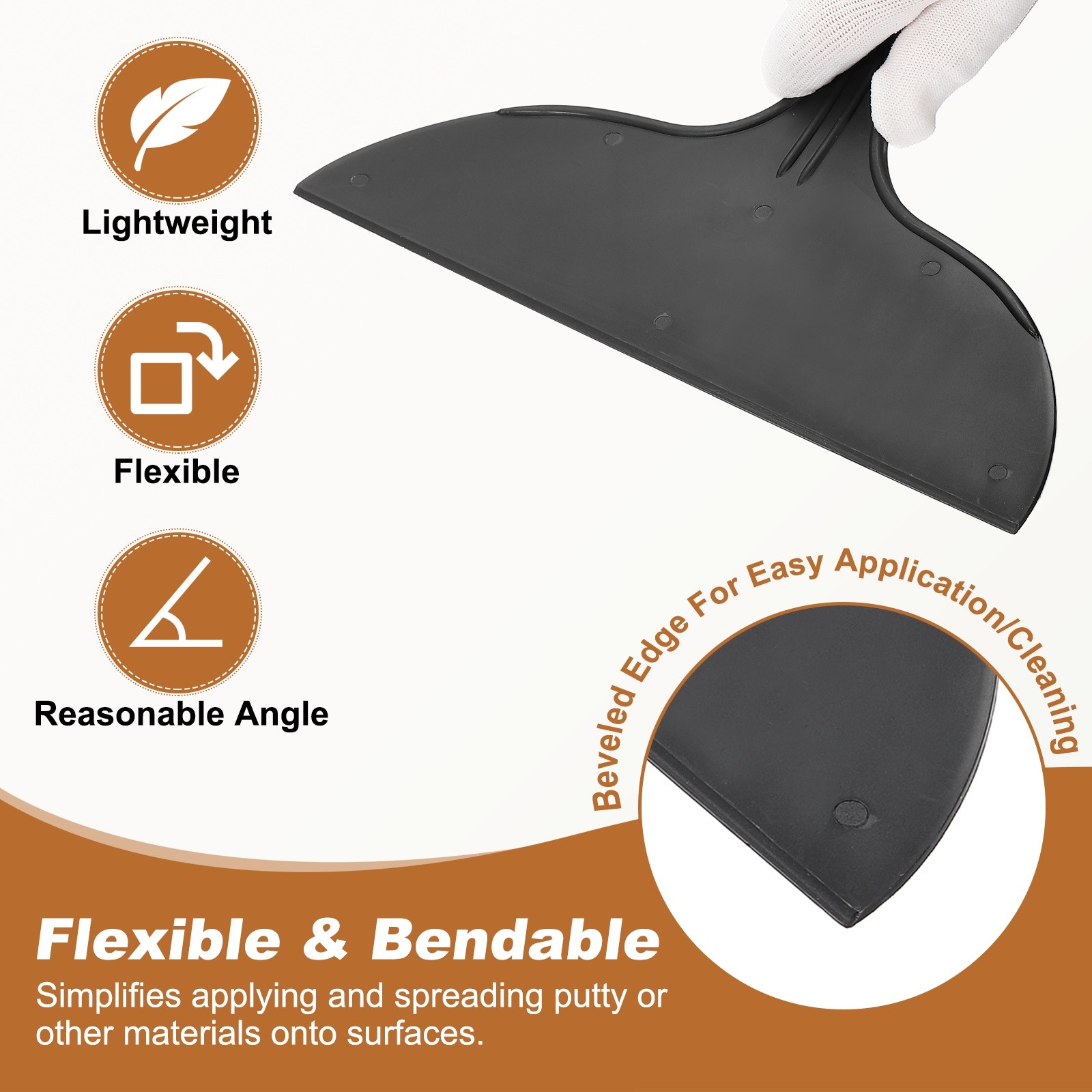 5pcs Putty Knife 10" Width Flexible Plastic Putty Knife Paint Scraper Black
