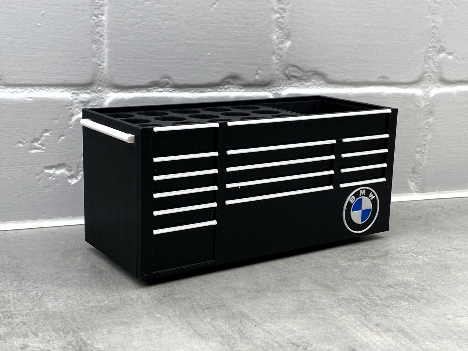 Mini Tool Box Pen Holder Organizer – BMW Inspired Garage Desk Decor Car Lovers