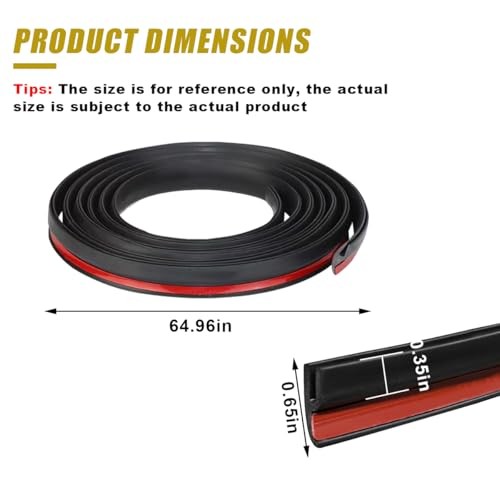 Rubber Seal Strip for Car Front Windshield, 1.7M/ 5.6Ft Cuttable Windshield