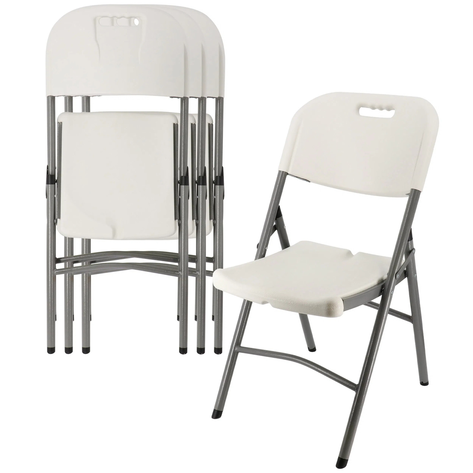 Elama 4 Piece Stackable Folding Chair Set for Indoor and Outdoor