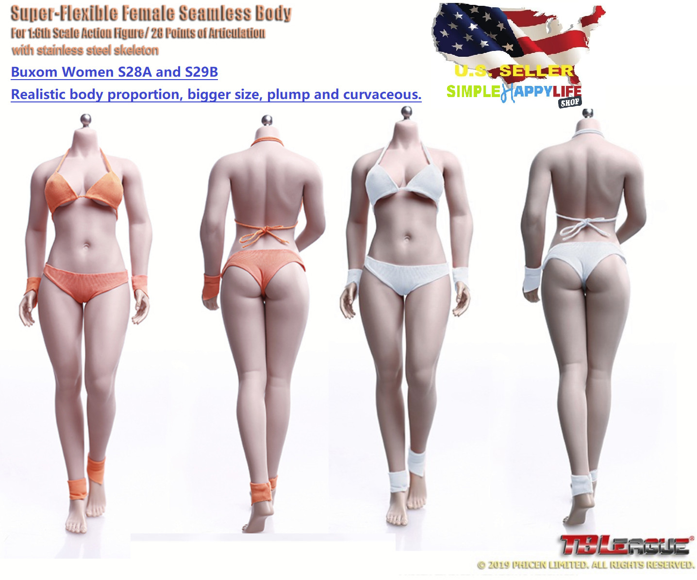 PHICEN TBLeague 1/6 Buxom Women S28A and S29B Seamless female Body❶USA IN STOCK❶