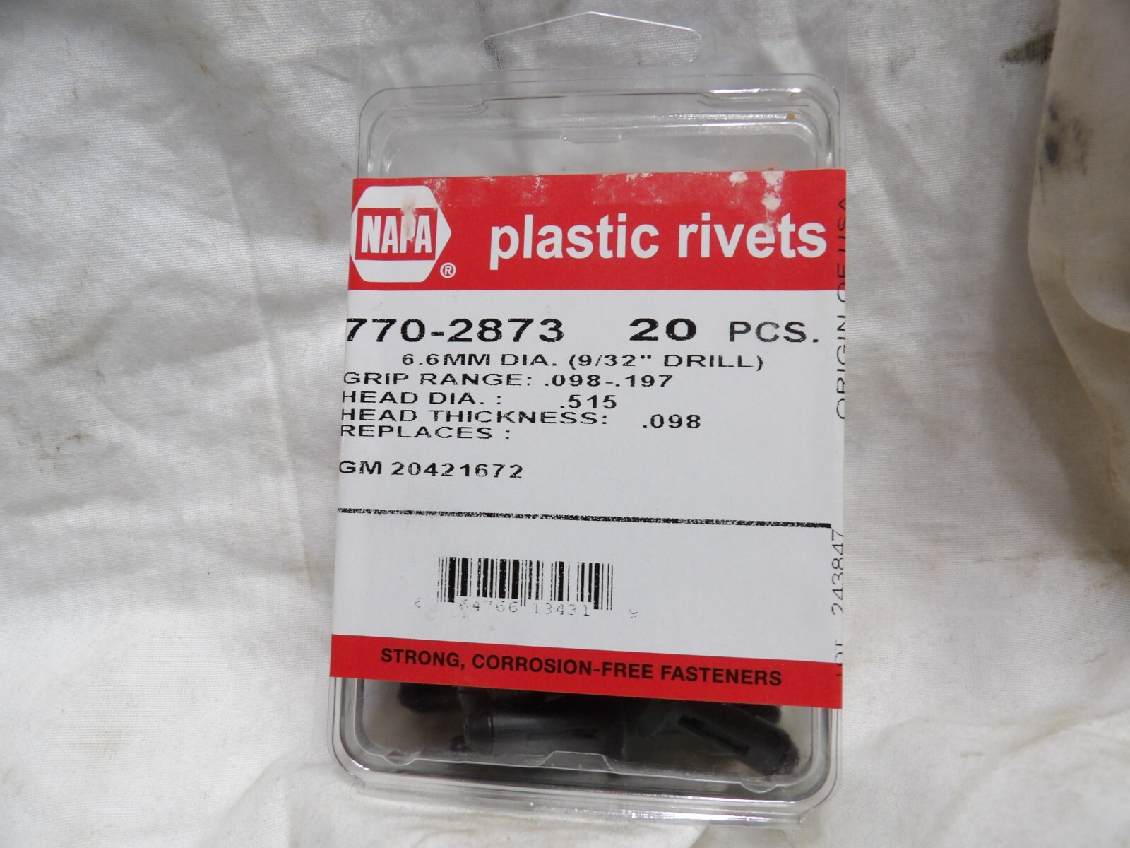 Plastic Rivets 770-2873 (Pack of 20)
