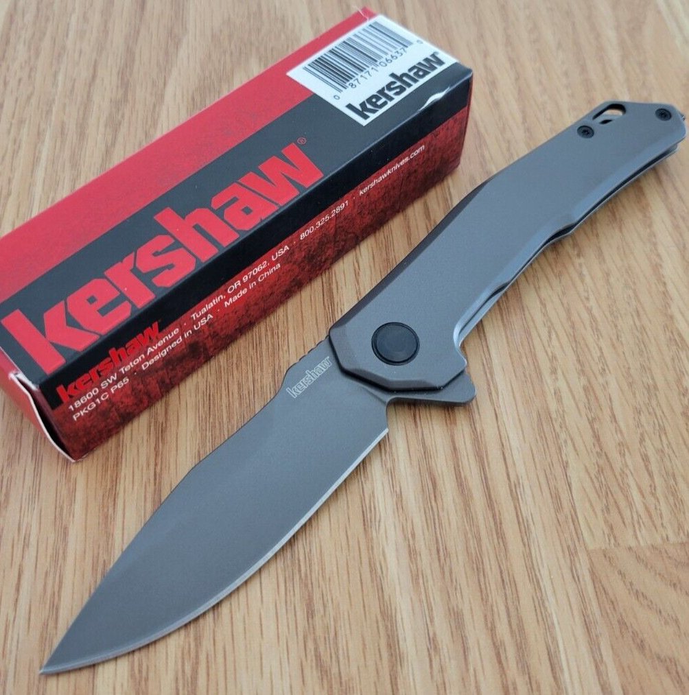 Kershaw Helitack Folding Knife 3.25" 8Cr13MoV Steel Blade PVD/Stainless Steel