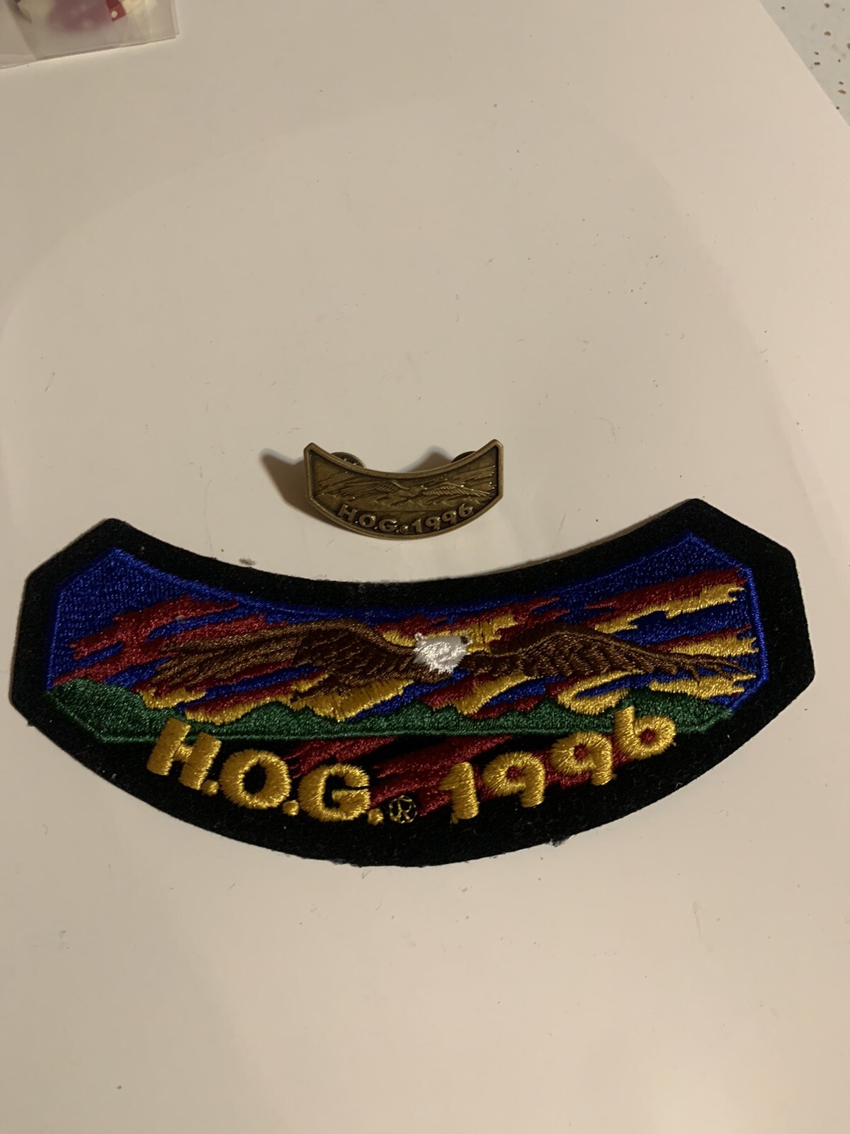 1996 Harley-Davidson HOG Rocker Patch And Pin Set New