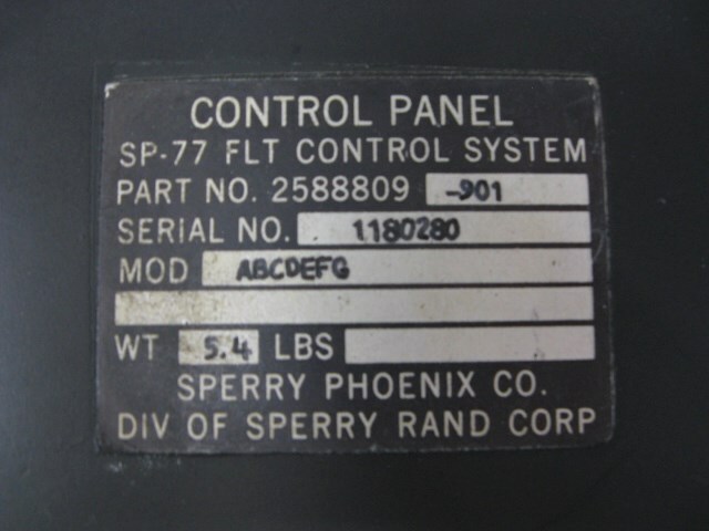 Honeywell SP-77 Flight Control Panel - PN: 2588809-901 - Maintenance Release