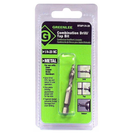 Greenlee Dtap1/4-20 Drill, Tap, Countersink, 2-1/4In, 1/4"-20