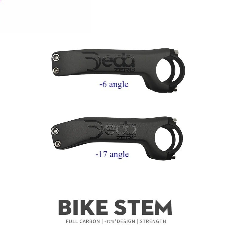 Road Mountain Bike Carbon Riser Handlebar Stem -6 -17 Degree 31.8x70-130mm Stem